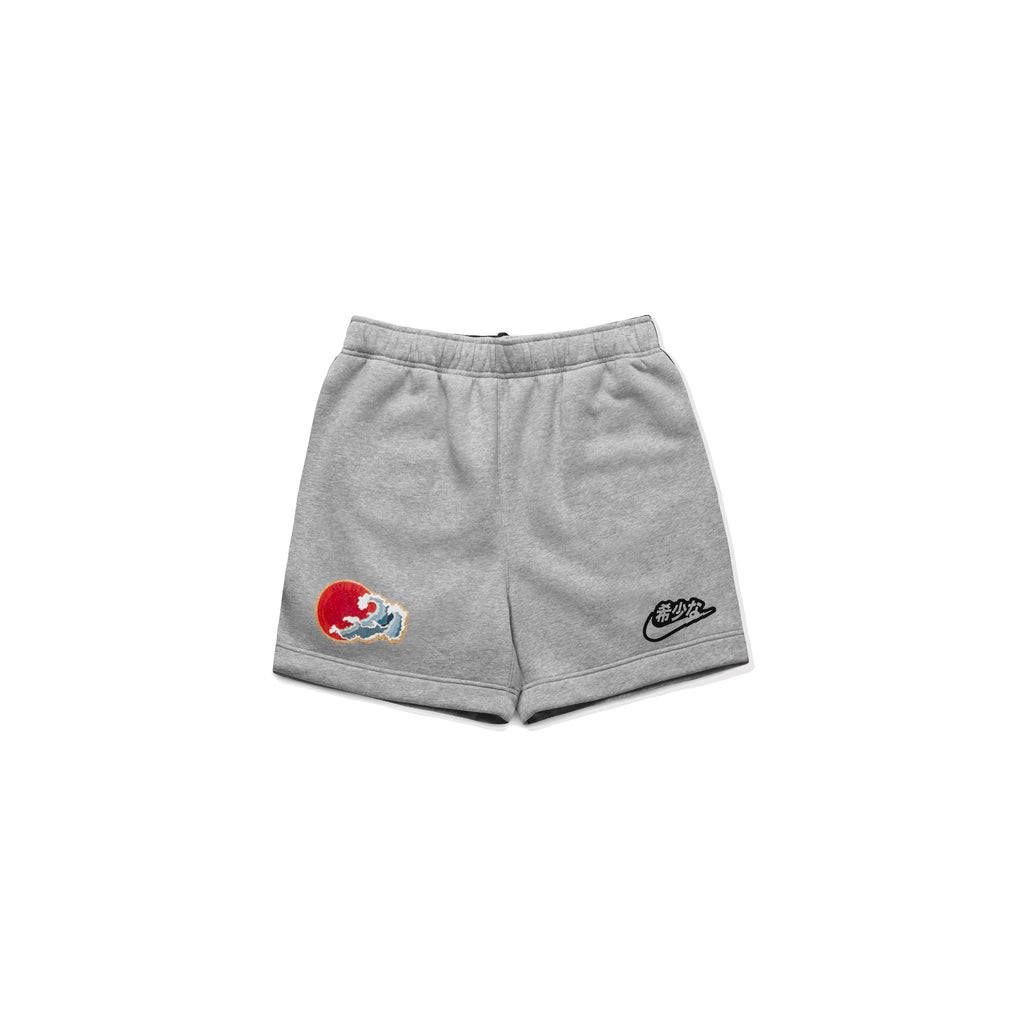 Kanji Concept Swoosh Shorts - Grey